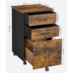 Best SONGMICS Caisson bureau industriel Noir