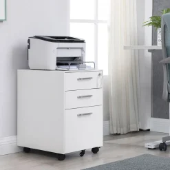 Fashion SONGMICS Caisson bureau mobile 2 tiroirs en tissu marron rustique noir d'encre