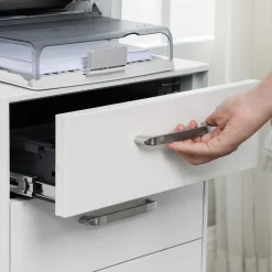 Fashion SONGMICS Caisson bureau mobile 2 tiroirs en tissu marron rustique noir d'encre