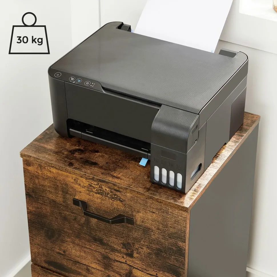 Best SONGMICS Caisson bureau mobile 3 tiroirs marron rustique noir