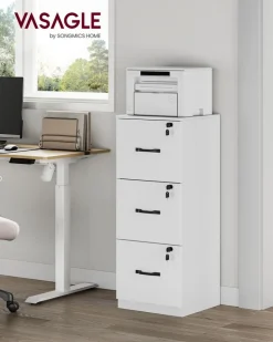 New SONGMICS Caisson de Bureau Blanc