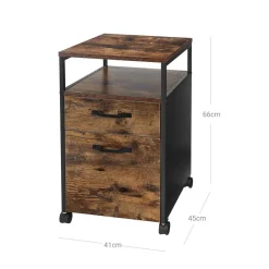 Shop SONGMICS Caisson de bureau à 2 portes en acier noir