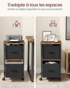 Fashion SONGMICS Caisson de bureau à 3 tiroirs verrouillables blanc nuage