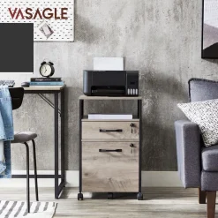 Online SONGMICS Caisson de bureau 2 tiroirs marron rustique et noir Marron Rustique + Noir