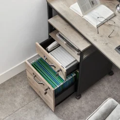 Online SONGMICS Caisson de bureau 2 tiroirs marron rustique et noir Marron Rustique + Noir