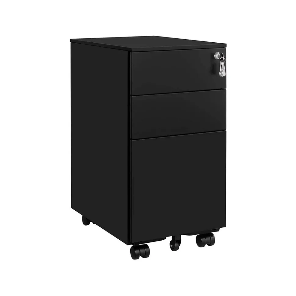 New SONGMICS Caisson de bureau mobile avec 4 tiroirs blanc nuage