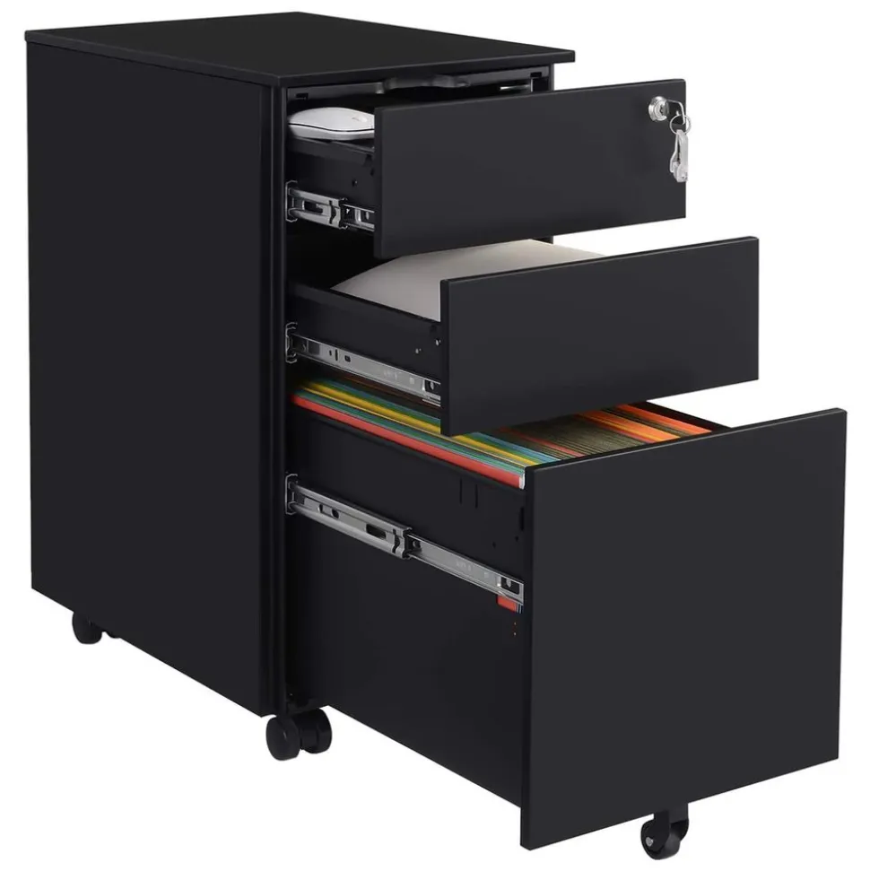 New SONGMICS Caisson de bureau mobile avec 4 tiroirs blanc nuage