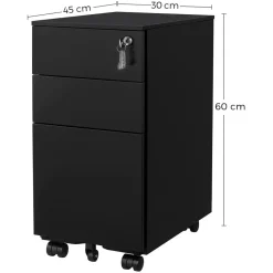 New SONGMICS Caisson de bureau mobile avec 4 tiroirs blanc nuage