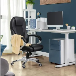 Cheap SONGMICS Chaise bureau matelassé Blanc