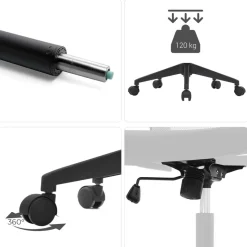 Discount SONGMICS Chaise de bureau accoudoirs Blanc