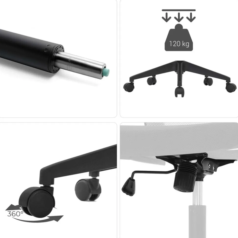 Discount SONGMICS Chaise de bureau accoudoirs Blanc