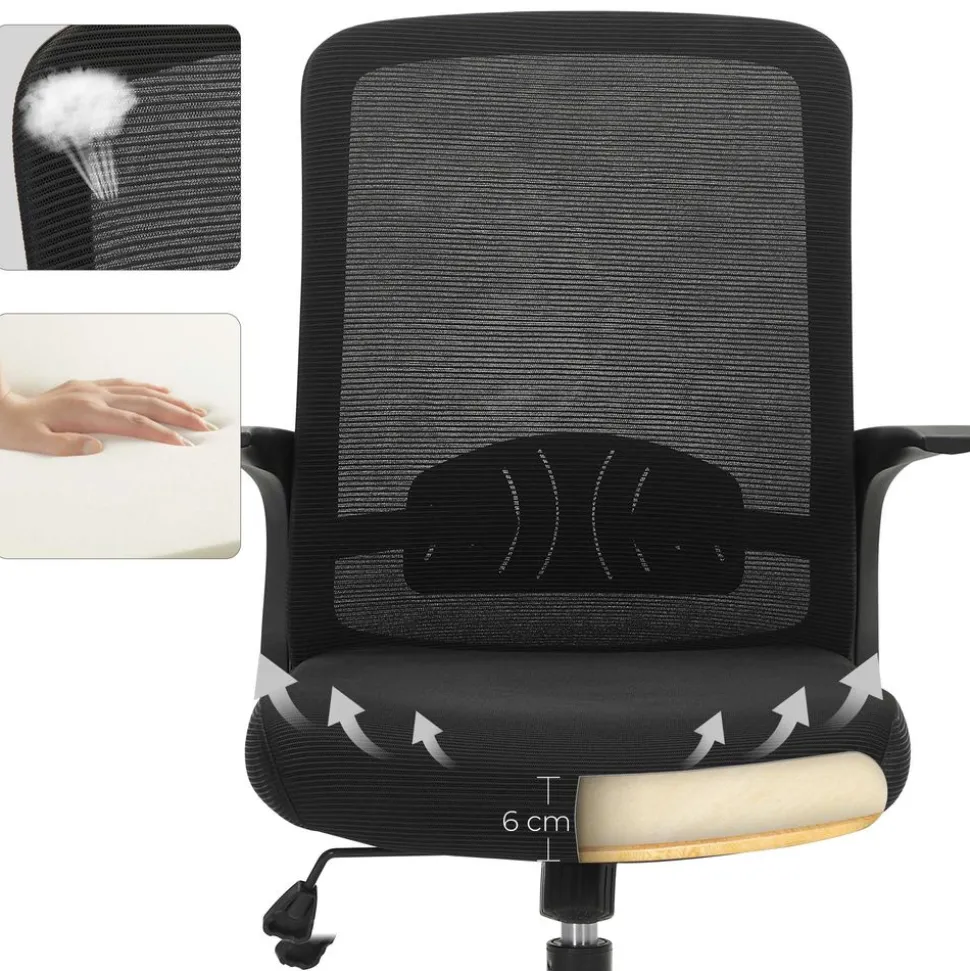 Discount SONGMICS Chaise de bureau accoudoirs Blanc