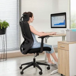 Hot SONGMICS Chaise de bureau dossier confort Blanc