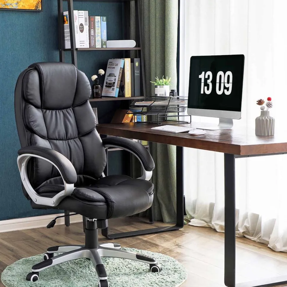 Discount SONGMICS Chaise de bureau ergonomique Blanc