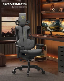 Best SONGMICS Chaise de bureau pivotante capacité 150 kg noir d'encre