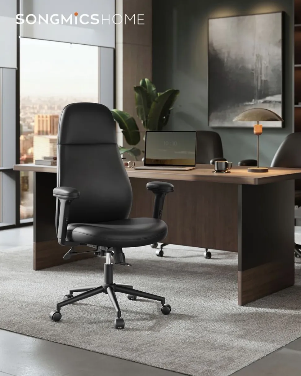 Hot SONGMICS Chaise de bureau pivotante tissu coton-lin rose bonbon