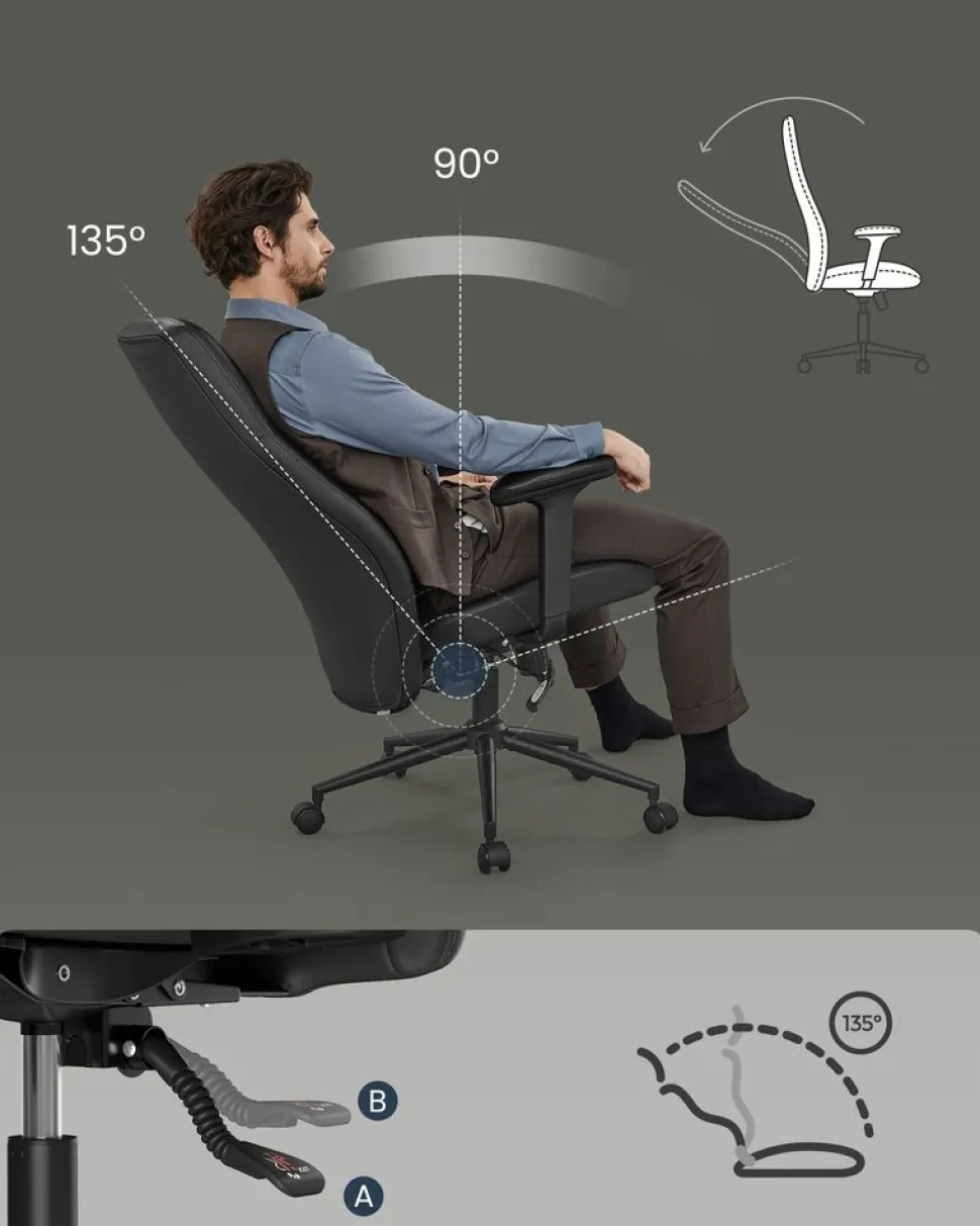 Hot SONGMICS Chaise de bureau pivotante tissu coton-lin rose bonbon