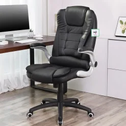 Hot SONGMICS Chaise de bureau PU Blanc