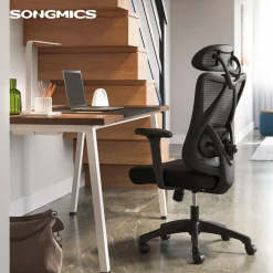 Cheap SONGMICS Chaise de bureau repose-pieds Noir