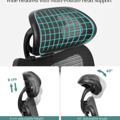 Cheap SONGMICS Chaise de bureau repose-pieds Noir