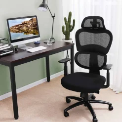 Clearance SONGMICS Chaise de bureau repose-pieds Blanc