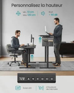 Clearance SONGMICS Chaise de bureau respirant Noir