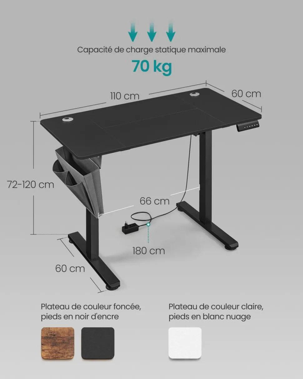 Clearance SONGMICS Chaise de bureau respirant Noir