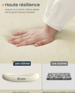 Discount SONGMICS Chaise de bureau tissu coton-lin rose bonbon