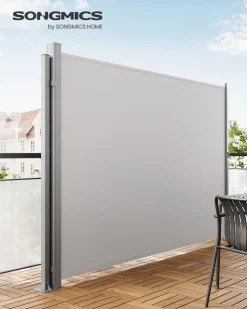 Store SONGMICS Chaise de plage bleu blanc