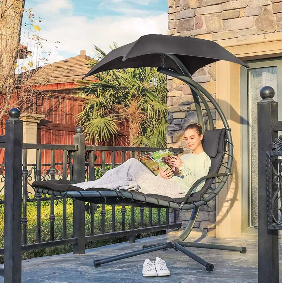 New SONGMICS Chaise de plage rouge Blanc