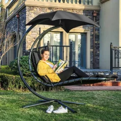 New SONGMICS Chaise de plage rouge Blanc