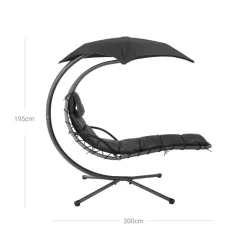 New SONGMICS Chaise de plage rouge Blanc