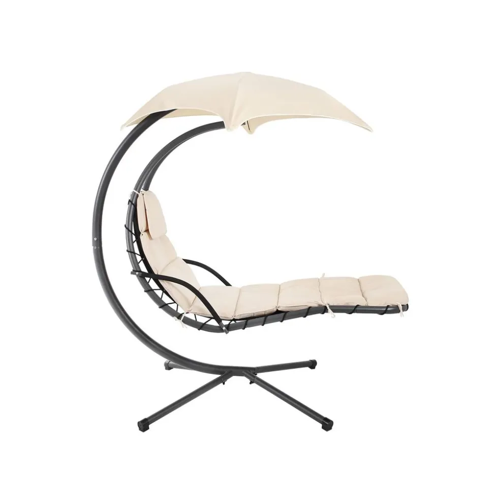 New SONGMICS Chaise de plage rouge Blanc