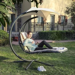 New SONGMICS Chaise de plage rouge Blanc