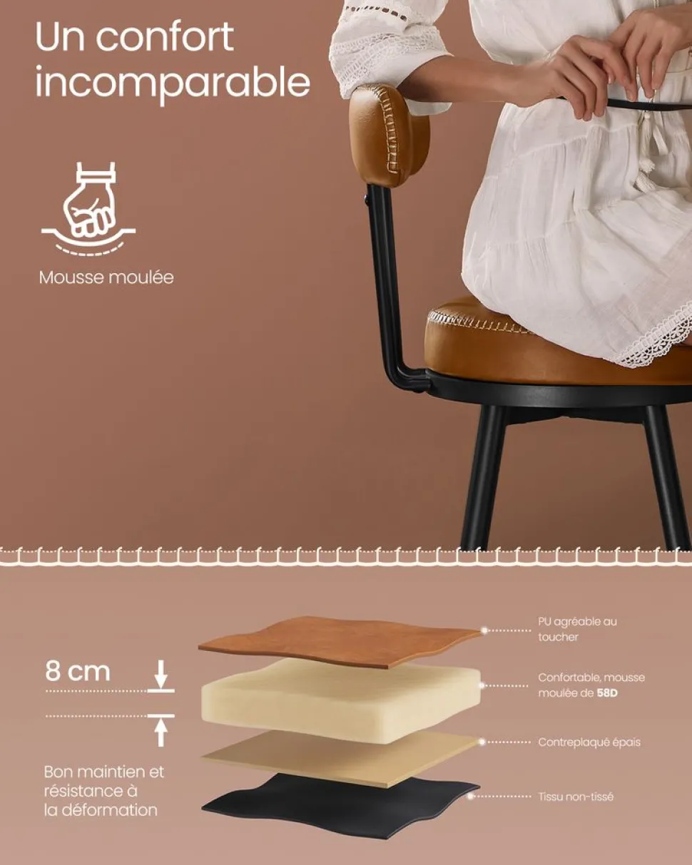 Outlet SONGMICS Chaise de salle à manger gris