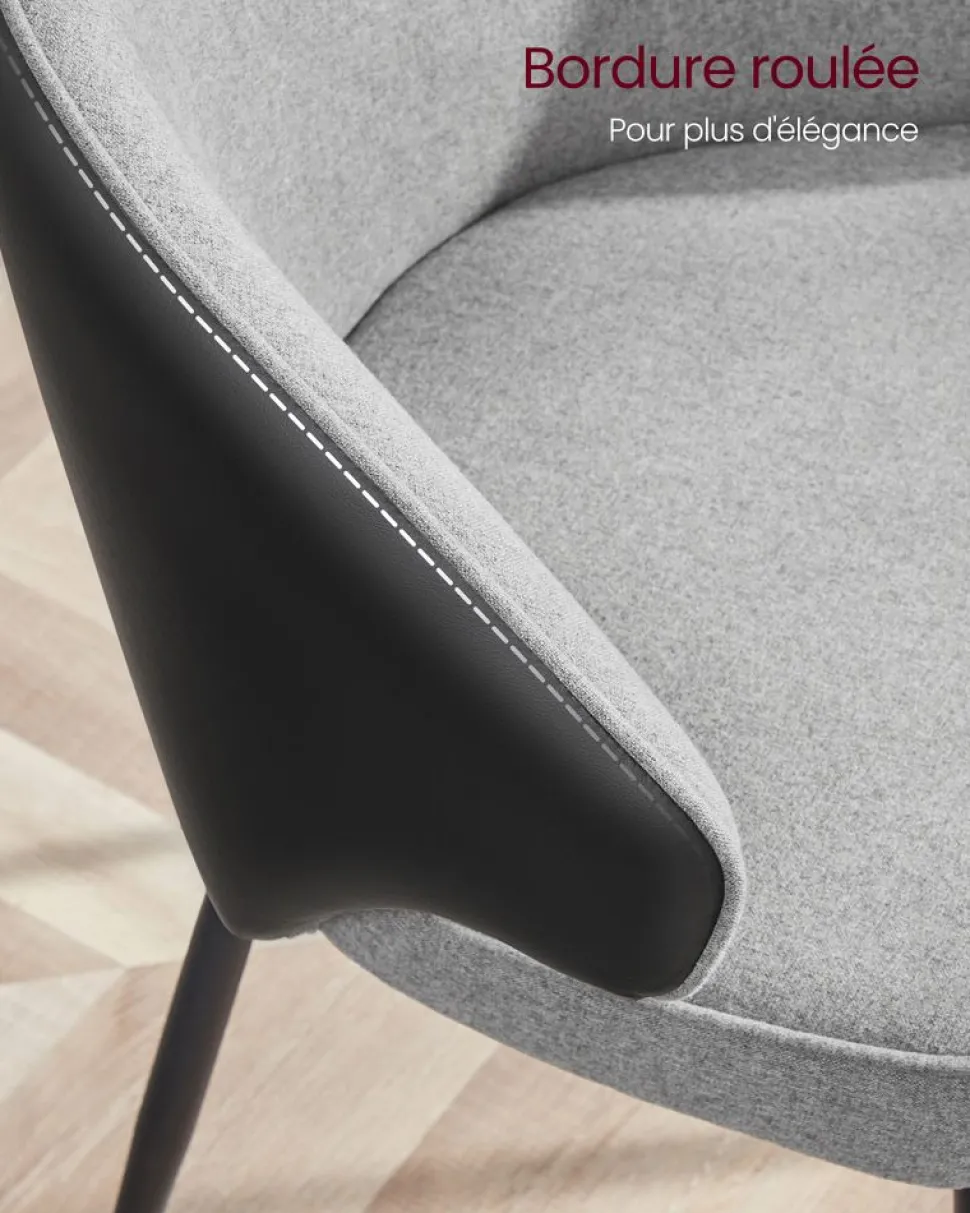 Fashion SONGMICS Chaise de salle à manger gris