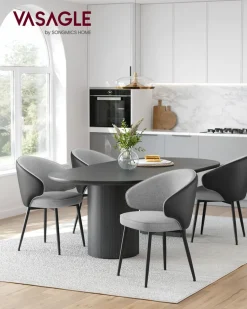 Fashion SONGMICS Chaise de salle à manger gris