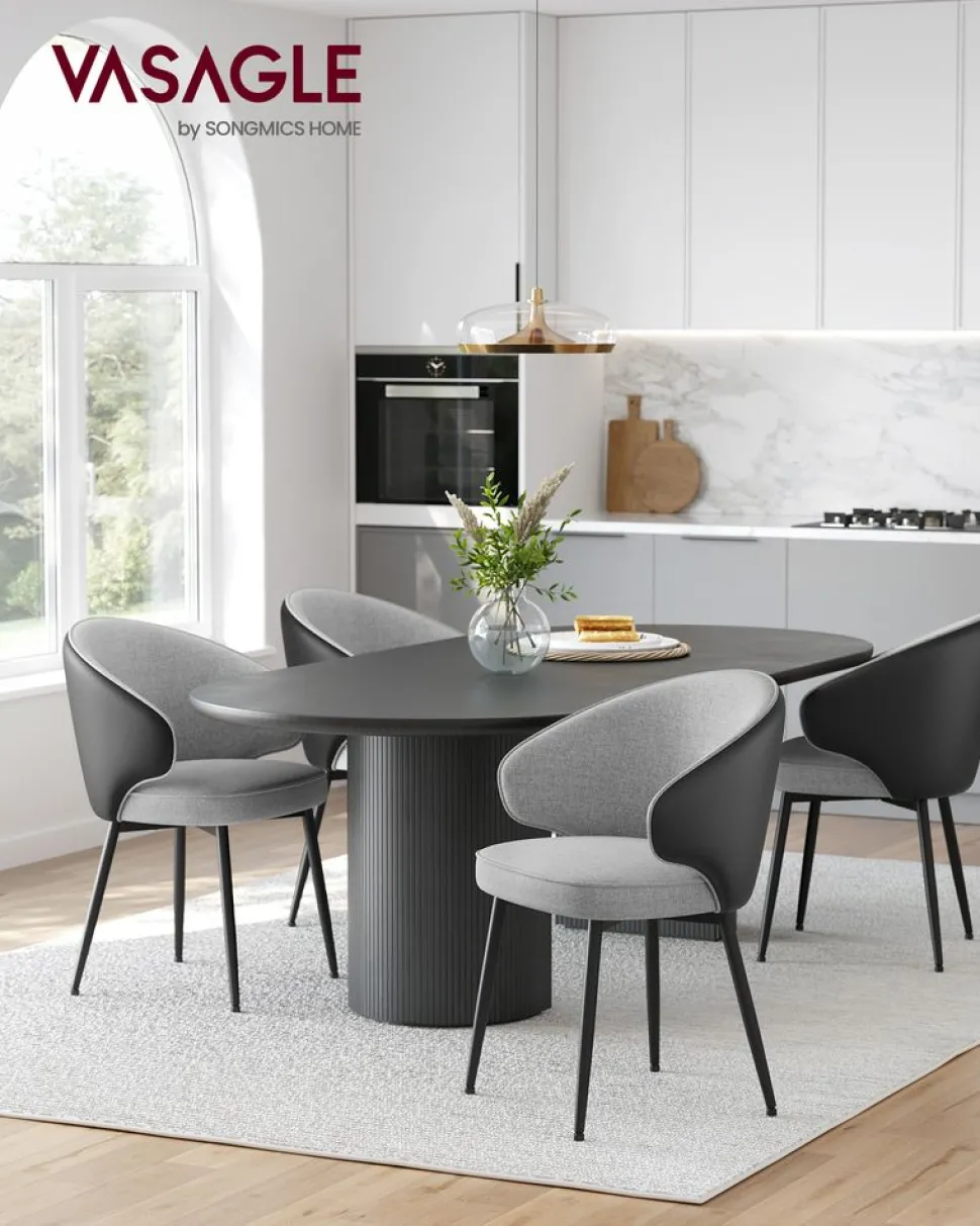 Fashion SONGMICS Chaise de salle à manger gris