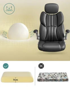 Shop SONGMICS Chaise gamer noir Gris