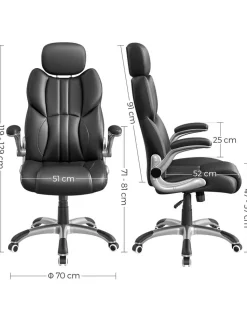 Shop SONGMICS Chaise gamer noir Gris