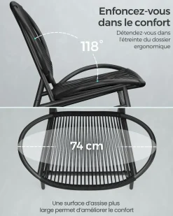 Best SONGMICS Chaise longue pliable grège