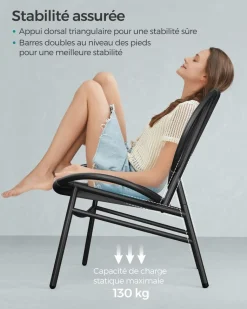 Best SONGMICS Chaise longue pliable grège