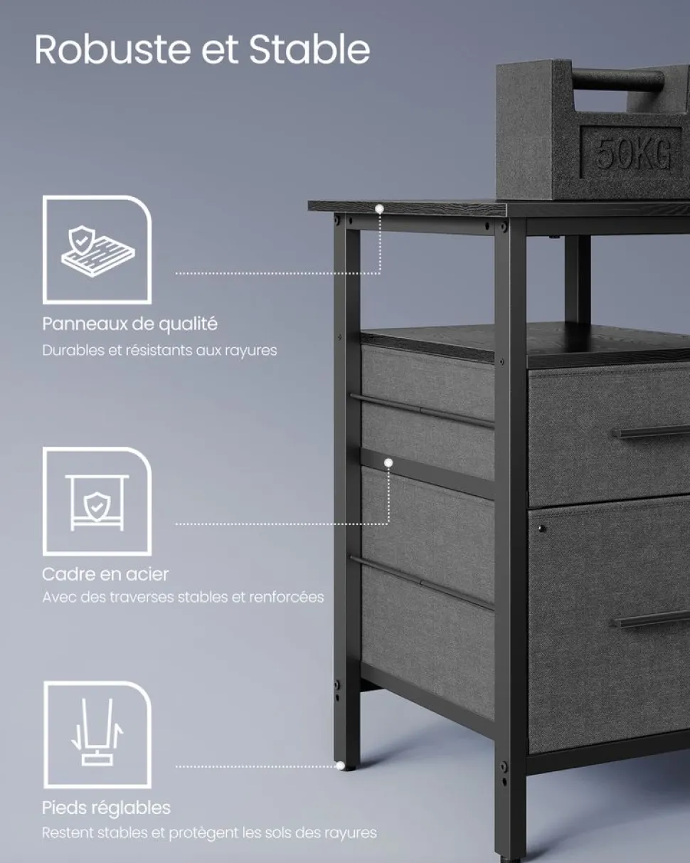 Store SONGMICS Chaise pivotant rembourrée réglable bleu