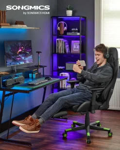 Hot SONGMICS Chaise repose-pieds Noir