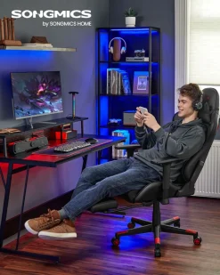 Hot SONGMICS Chaise repose-pieds Noir