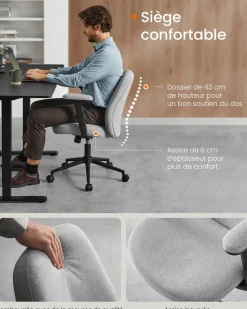 Online SONGMICS Chaise réglable avec dossier et socle rose bonbon