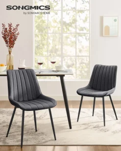 Fashion SONGMICS Chaise salle à manger fauteuil pivotant charge 120 kg marron caramel et noir d'encre