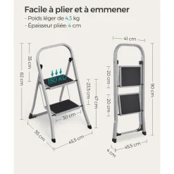 Outlet SONGMICS Chariot à 3 niveaux noir