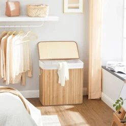 Best SONGMICS Chariot à linge 2 paniers noir