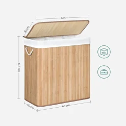 Best SONGMICS Chariot à linge 2 paniers noir